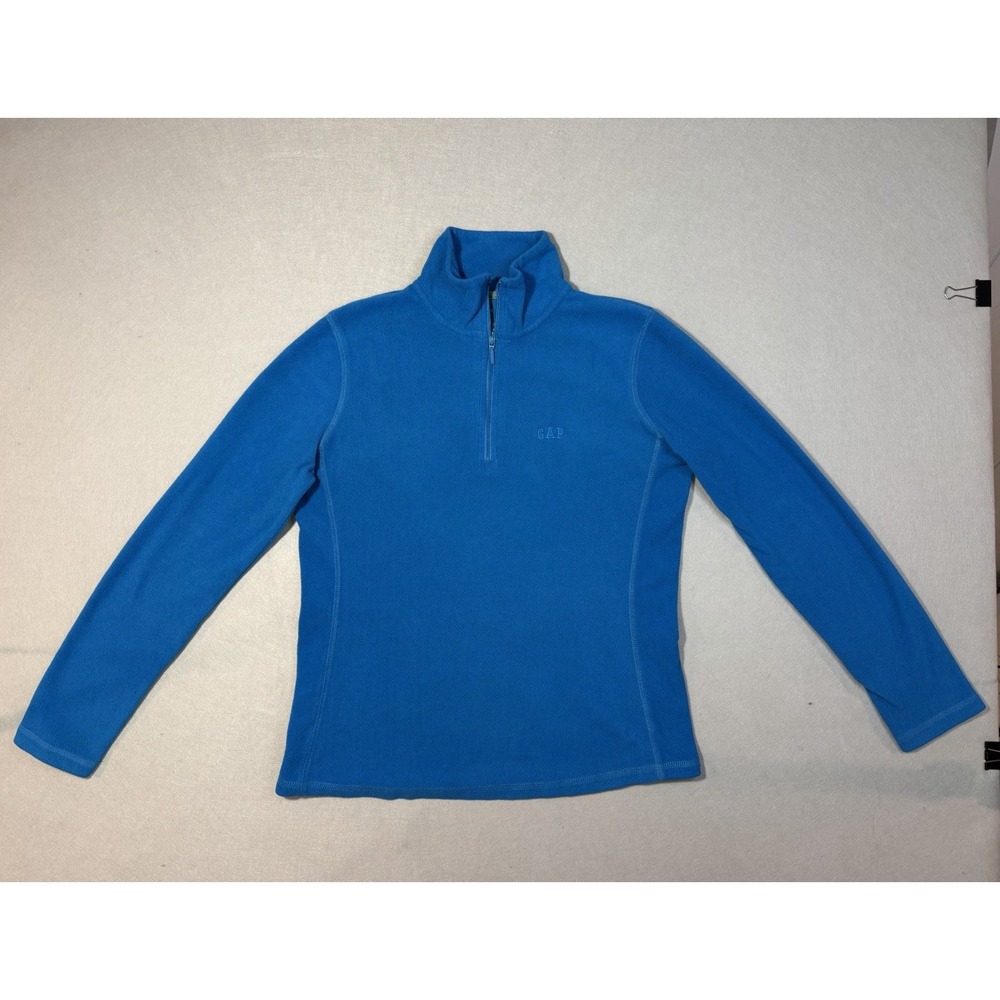 GapFit Women's Blue Fleece 1/4 Zip Pullover Sweatshirt Mock Neck Size S